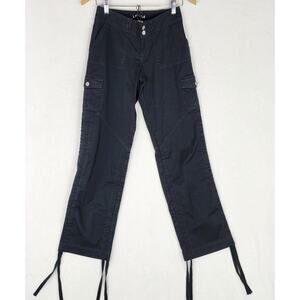 I.AM.GIA Ryder Cargo Pants Women XS Black Tie Ankle Straight Leg Low Rise NWT